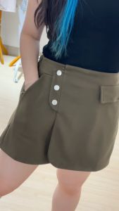6096 Thresa Button Skort Wanita Rok Celana Korea