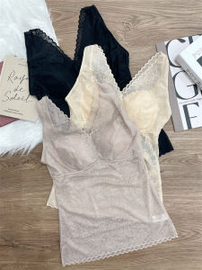 เสื้อกั๊กลูกไม้เซ็กซี่ ชุดชั้นในผู้หญิง ชุดชั้นในไร้โครง เสื้อชั้นในแบบมีแผ่นเสริมหน้าอก เสื้อชั้นในแบบสวมสบาย ฤดูใบไม้ผลิ 2024