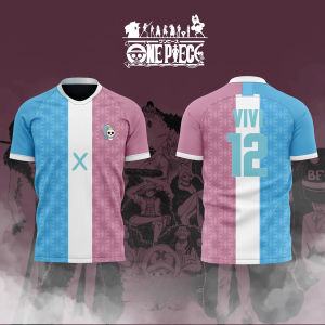 Bandai | 2026 One Piece Anime VIVI NO.12 3D Print Football Jersey for Mens Tshirt Summer Sports Shirt Casual Tees Kids/Adult Tops Y2K