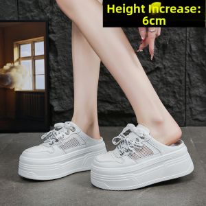 DINGMUYI | Breathable Height Increase Womens Slip-on White Board Shoes