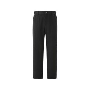 CHINISM | Black Mens T/R Loose Straight Leg Trousers