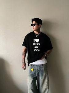 Trendy Loose Cotton Short Sleeve T-Shirt Mens Stylish American Hip Hop Half Sleeve Shirt Casual Streetwear round Neck Top