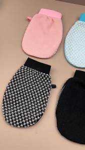 Dual Sided Exfoliating Shower Gloves Massage Texture Painless Scrub Body Exfoliating Mitt Gentle Deep Cleaning Bath Scrubber