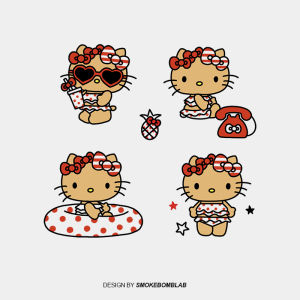 Adorable Kitty Tattoo Stickers for Girls Holiday Summer Black Leather Kitty Fun Cute Animal Pattern Home Decor Accessories