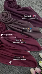 Jilbab Segi Empat Kerudung Paris Jadul Varisha Hijab Polos Warna Neci 2 Sisi UK 110x110 Cm