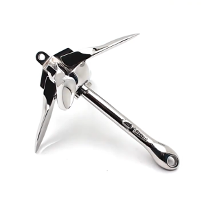 Folding 316 Stainless Steel Boat Anchor (1.5kg Surface-Polished) – Marine Accessory for Kayaks Marine Boats & Yachts