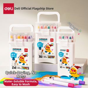 deli | Quick-dry Washable Rotary Wax Crayons