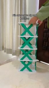 Rak Sepatu Susun Bahan Plastik Rak Sepatu Model Silang X Rak Serbaguna