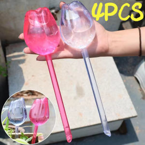 4Pcs Plant Self Watering Tool Plastic Tulip Waterer Watering Globes Automatic Drip Irrigation Supplies Planter Insert Water Devices