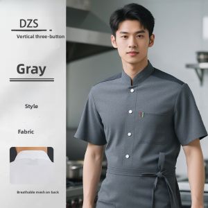 High-End Chef Work Uniform Long Sleeve Short Sleeve Restaurant Kitchen Apparel Men Women Hotel Dining Hall Spring Summer