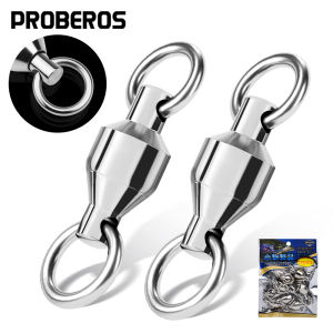 PROBEROS 10pcs fishing connector Luya fishing swivel ball bearing buckle rolling stainless steel bead ring hook fishing tool
