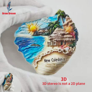 1Pc New Caledonia Creative 3D Embossed Refrigerator Magnet World Travel Souvenir Collection Suitable for Home and Office Decoration Personalized Exclusive Travel Souvenir Magnetic Refrigerator Magnet Home Decoration Kitchen Room Office Cabinet Cr...