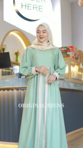 Artomoro Set Gamis Lebaran 2025 Premium Couple Keluarga Ibu Anak Ayah  warna burgundy Free Hijab