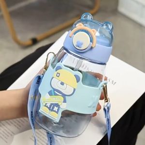 Botol Minum Anak Sedotan 700ml Botol Motivasi Anak Sekolah Korea VIRAL FREE STICKER 2D dan Tali Panjang