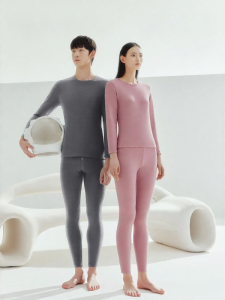 THREEGUN | Thickened Fleece Warm Underwear Set For Men And Women Cotton Polyester Blend Long Sleeve Long Pants Thermal Clothes For Autumn And Winter