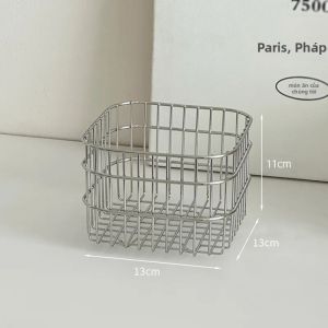 Giỏ Đựng Đồ Để Bàn Bằng Thép Không Gỉ Hộp Đựng Văn Phòng Phẩm Hình Vuông Hộp Đựng Đồ Trang Điểm Văn Phòng Hộp Đựng Đồ Trang Điểm Phòng Tắm Hộp Đựng Đồ Sắp Xếp