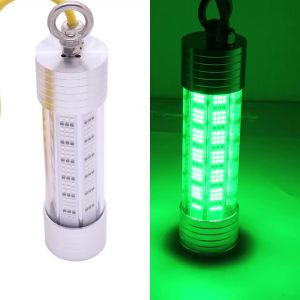 200W Đèn LED Xanh Câu Cá Dưới Nước Đèn Câu Cá Ban Đêm Hợp Kim Nhôm Cá Thu Hút Mồi Đèn Cho Nước Mặn