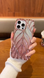 Case Glitter Leaf HC 310 Untuk iPhone 11-15 Pro Max