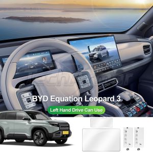 Car Tempered Glass Protective Film Set For BYD Formula Leopard Titanium 3 Auto GPS Navigation Dashboard Display Screen Protector