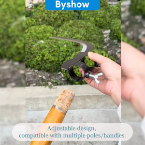 Byshow High‑Altitude Fruit Picking Knife Sickle Manganese Steel Adjustable Garden Cutter with Pole Connector for Betel Nut Coconut Banana Pruning & Weeding