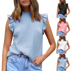 Áo Thun Tay Lửng Patchwork Chiffon 2022 Áo Thun Cổ Chữ V Dáng Ôm Mùa Xuân Chất Liệu Polyester Phong Cách Đường Phố