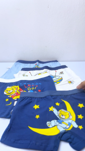Kids High Quality 4 in 1 Cotton Boxer Short Underwear Cute Designs for Kids Boys 3-13 Years Old