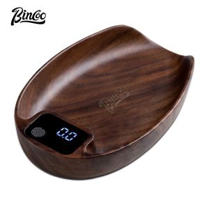 BINCOO Walnut Coffee Scale Weighing Dish Hand Brewed Electronic Weighing Plate Espresso Bean Weighing Display Plate Coffee Equipment