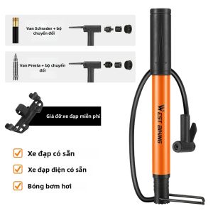 West Biking | WEST BIKING 90PSI Máy Bơm Xe Đạp Di Động Hợp Kim Nhôm Máy Bơm Lốp Van Schrader/Presta Dành Cho Xe Đạp Điện MTB Xe Đạp Đường Trường - Phụ Kiện Xe Đạp Bơm Hơi Đồ Chơi Bóng