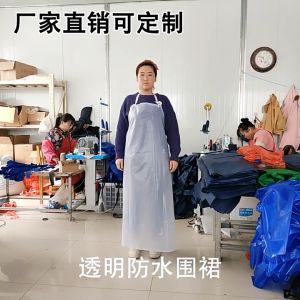 Oxford Apron Waterproof Transparent Clear PVC Apron For Kitchen Housework Restaurant Housework Accessories