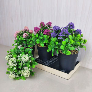 Azgalery PBP89 / Tanaman Hias Plastik Mini Pot Bunga Artificial Ornamen Hiasan Pajangan Dekorasi Rumah Outdoor Indoor Cantik