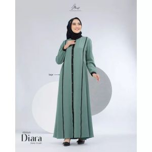 ARRAFI Gamis Abaya Diara Wanita Dewasa Muslim Premium Polos Lengan Panjang Kekinian √ armyna hijab ||