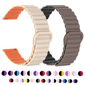 18mm 20mm 22mm Silicone Magnetic Loop Strap for Samsung Galaxy Watch 6/4/5 Pro/3/Active 2 Amazfit HUAWEI Watch GT 2e 3 Band