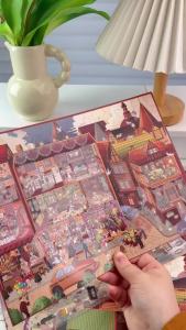Large-sized 3D Miniature Landscape Stickers Featuring an English Town Theme Suitable for DIY Scrapbooking and Handcrafted Artwo