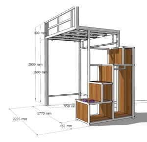 Loft bed customize for helper room singapore /bomb shelter/store room/utility