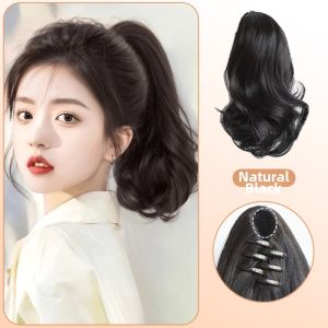 Pearl Curl Lifelike Long Hair High Ponytail