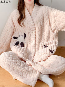 Coral Fleece Confinement Clothing Winter Maternity Breastfeeding Pajamas Thick Fleece Heattech for Maternity Postpartum Feeding