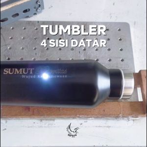 Tumbler Stainless Steel 4 Sisi Datar 500ml TS-38 Custom Nama/Logo