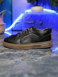 Men Black Rubber Shoes Korean Fashion Breathable Lace Up Sports Sneakers Comfort Flat Casual Shoes For Men On Sale