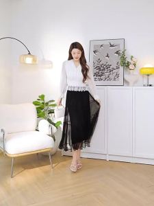 Koradior | Elegant Lace White Shirt Autumn Fashion