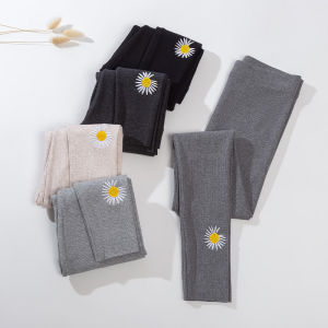 Womens Leggings Outwear Spring and Autumn Thin Thread High Waist Plus Size Black Winter Fleece-Lined Thickened Cotton Cropped Pants