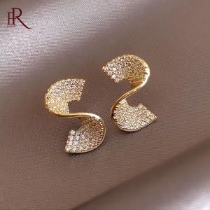 Frascati Fashion Irregular Exquisite Zircon Stud Earrings For Women Minimalist Metal Earrings Party Jewelry Gift
