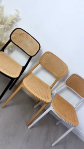 Nordic Rattan Chair  Vine Woven Plastic Chairs Backrest Chair Home Chair Dining Chair Stackable