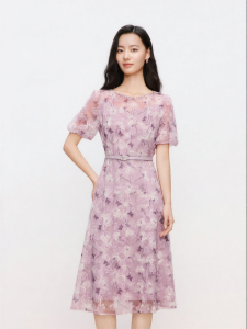 Koradior | Elegant Tea Dress Autumn Waisted Dress