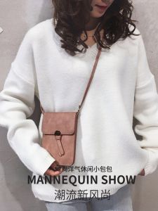Spring Summer Womens Mini Crossbody Phone Bag Simple Versatile Stylish Vertical Design Casual Retro Style Soft PU Leather