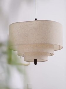 Wabi Sabi Japanese Fabric Pendant Lamp Lampu Gantung Handmade Hanging Chandelier Kitchen Island Living Room Light WCC