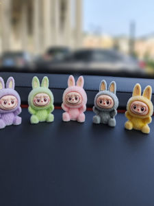 New Arrival 3D Labubu Flocking Plush Desk Decoration Controller Center Acrylic Office Desk Decoration Accessories