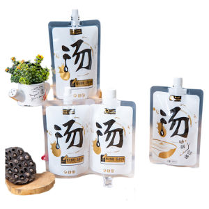 Take-out Soup Bag Snail Rice Noodles Soup Packing Bag Nozzle Bag Packing Soup Bag Disposable Soup Bag High Temperature Resistant Food Grade