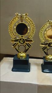 Plastic Gold Trophy Set Of 3 Height 25 cm/23 cm/21 cm ( YG-275 )( Customize Available )