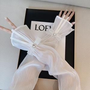 XUANXUAN | 2024 New Butterfly Knot Diamond Embellished Sleeve Covers Women Summer Thin Driving Hand Sleeve Protector High-End Sensation