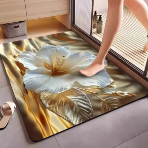 Thảm Nhà Tắm Chống Trơn Vikamaya Silaoyi Họa Tiết 3D Thấm Hút Cao Dùng Cho Nhà Bếp Nhà Ở Sàn Trong Nhà - Chống Nước & Chống Phai Màu